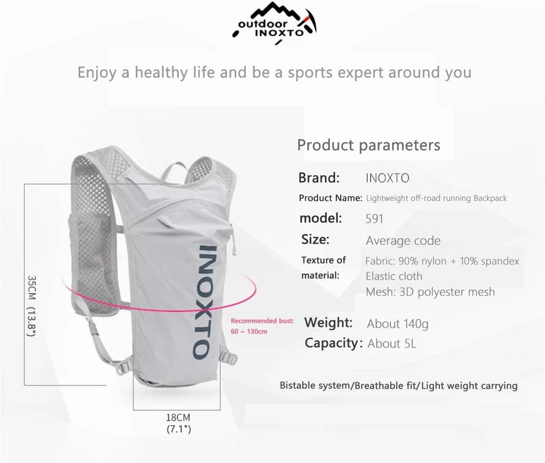 Hydration Pack Backpack,Water Backpack only 130g with 2L Water Bladder for Adults & Kids Hiking Cycling Music Festival.