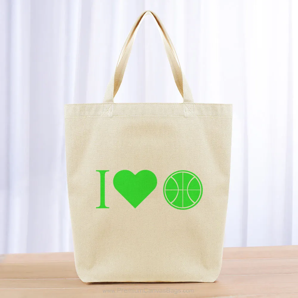 I Love Basketball Tote Bag - green