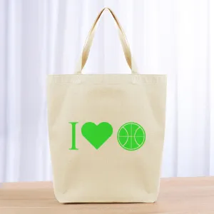 I Love Basketball Tote Bag - green