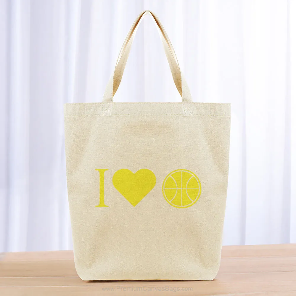 I Love Basketball Tote Bag - yellow
