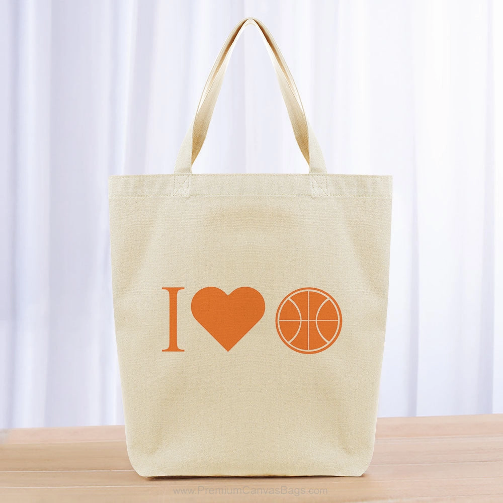 I Love Basketball Tote Bag - orange