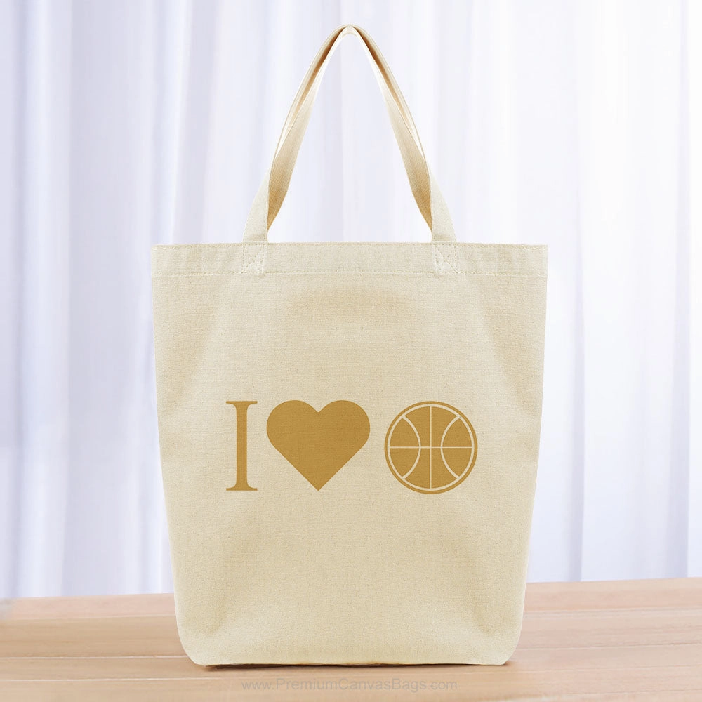 I Love Basketball Tote Bag - yellow orange