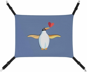 I Love Penguins Cat Hanging Hammock Soft Breathable Pet Cage Dog Hammock with Adjustable Straps and Metal Hooks