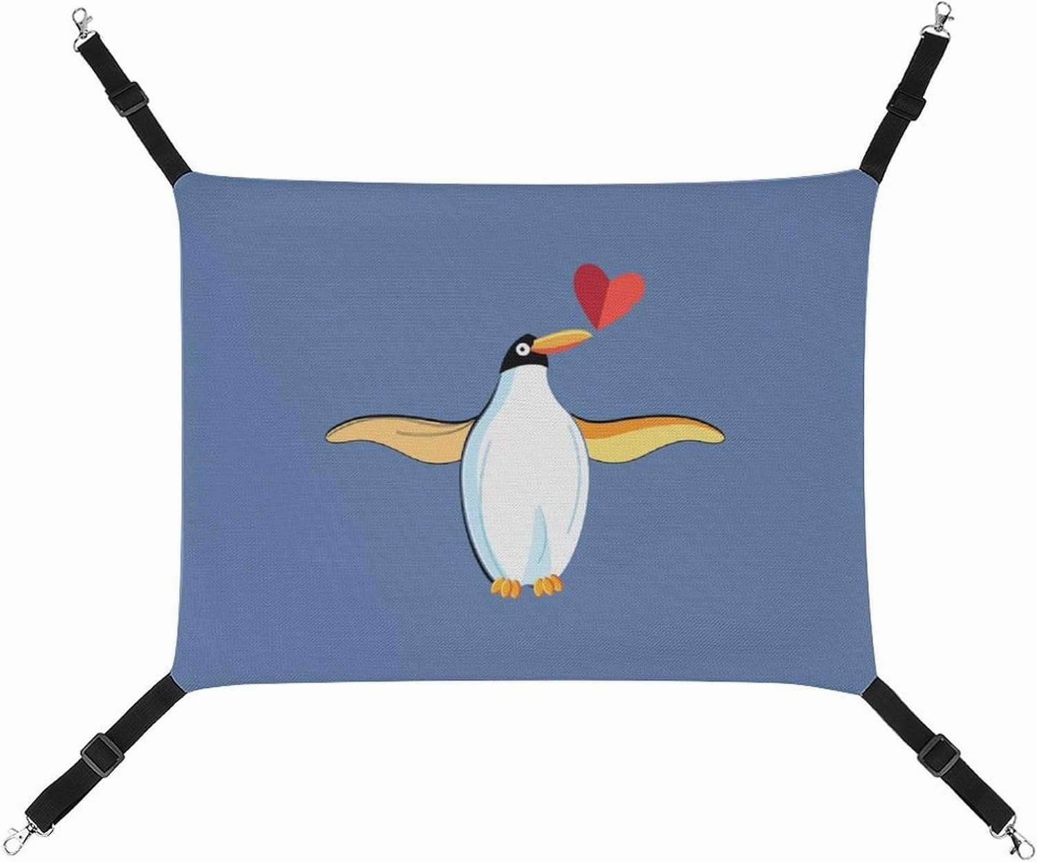 I Love Penguins Cat Hanging Hammock Soft Breathable Pet Cage Dog Hammock with Adjustable Straps and Metal Hooks