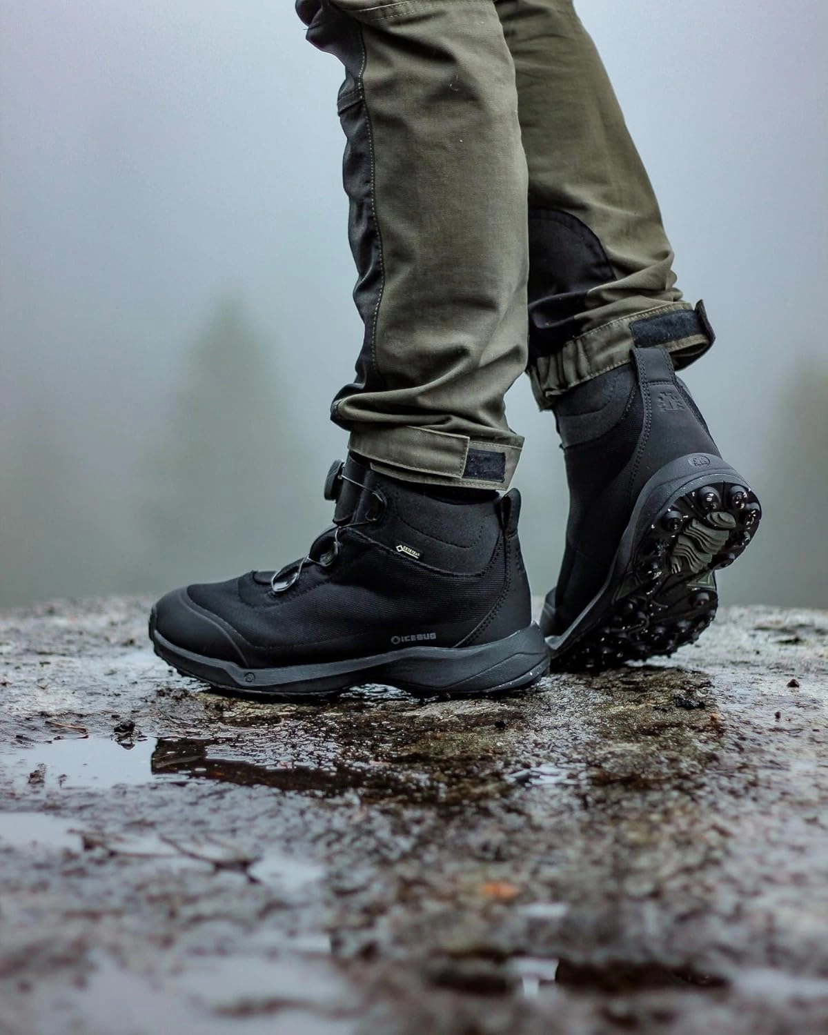 Icebug Mens Stavre BUGrip GTX Hiking Boot with Carbide Studded Traction Sole