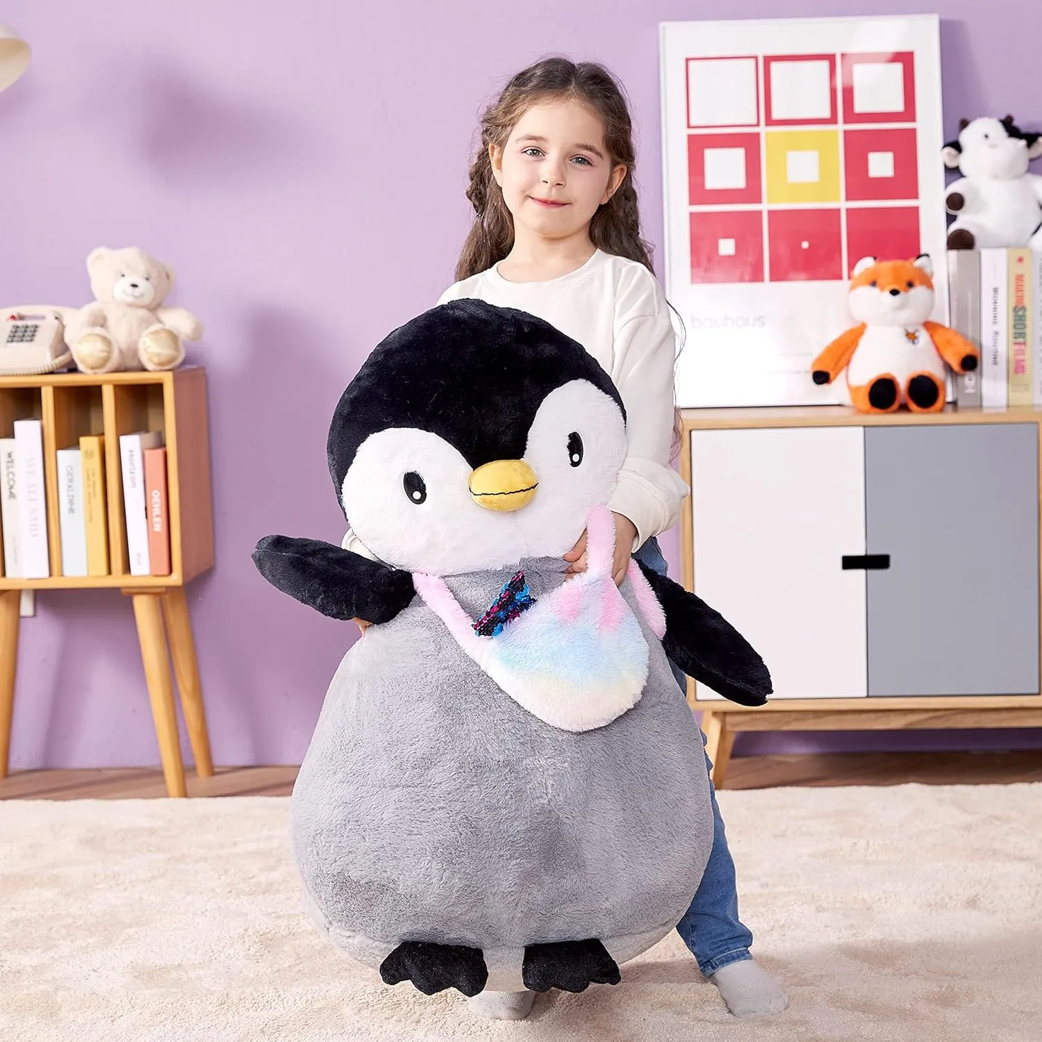 IKASA Giant Penguin Stuffed Animal Plush Toy, 23" Big Cute Jumbo Soft Penguin Plushie for Kids Girls Boys Girlfriend Children