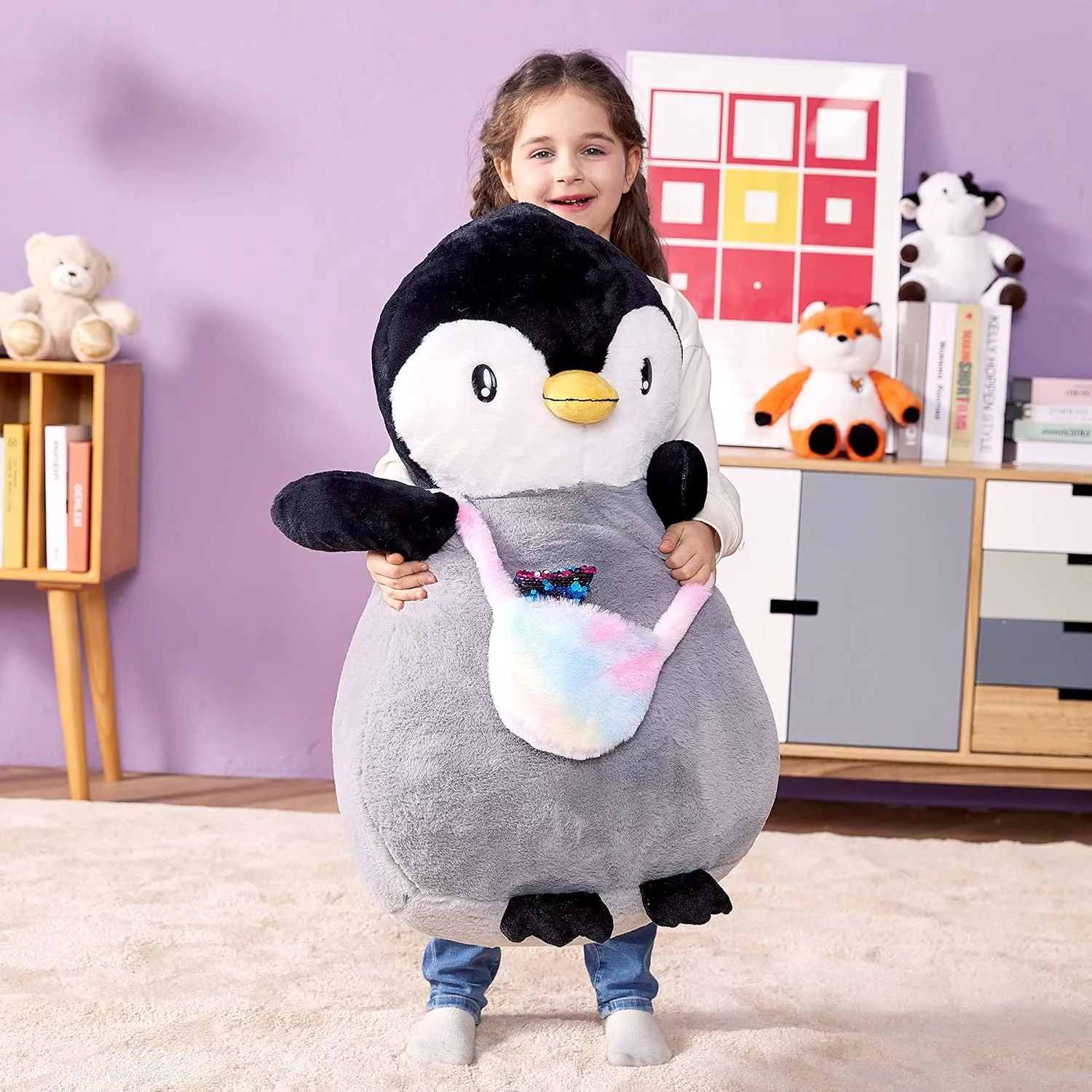 IKASA Giant Penguin Stuffed Animal Plush Toy, 23" Big Cute Jumbo Soft Penguin Plushie for Kids Girls Boys Girlfriend Children
