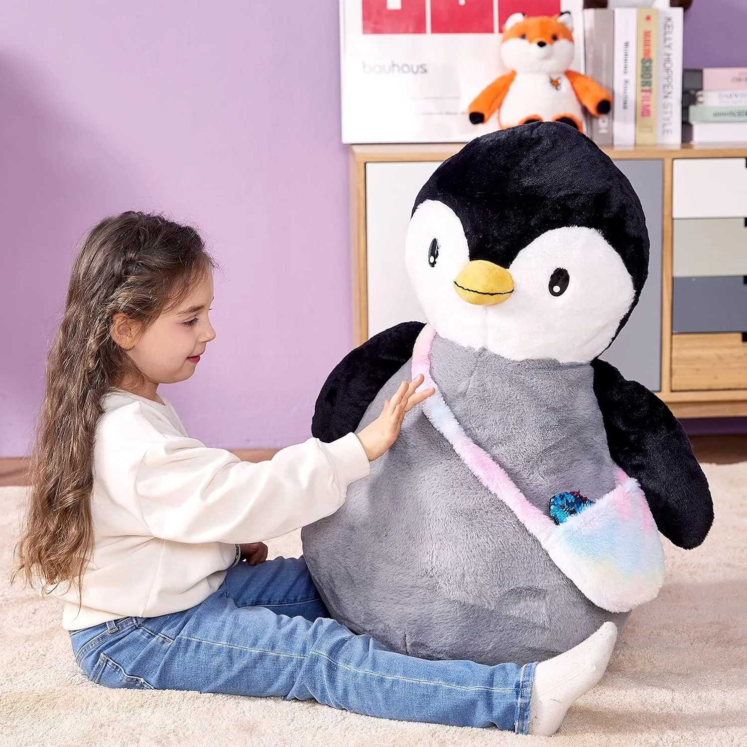 IKASA Giant Penguin Stuffed Animal Plush Toy, 23" Big Cute Jumbo Soft Penguin Plushie for Kids Girls Boys Girlfriend Children