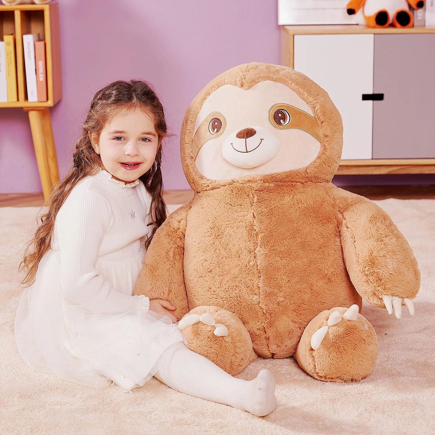 IKASA Giant Sloth Stuffed Animal Plush Toy,Large Bradypod Cute Jumbo Soft Toys,Huge Big Size Plushie,Gifts for Kids (Sloth B, 30 inches)