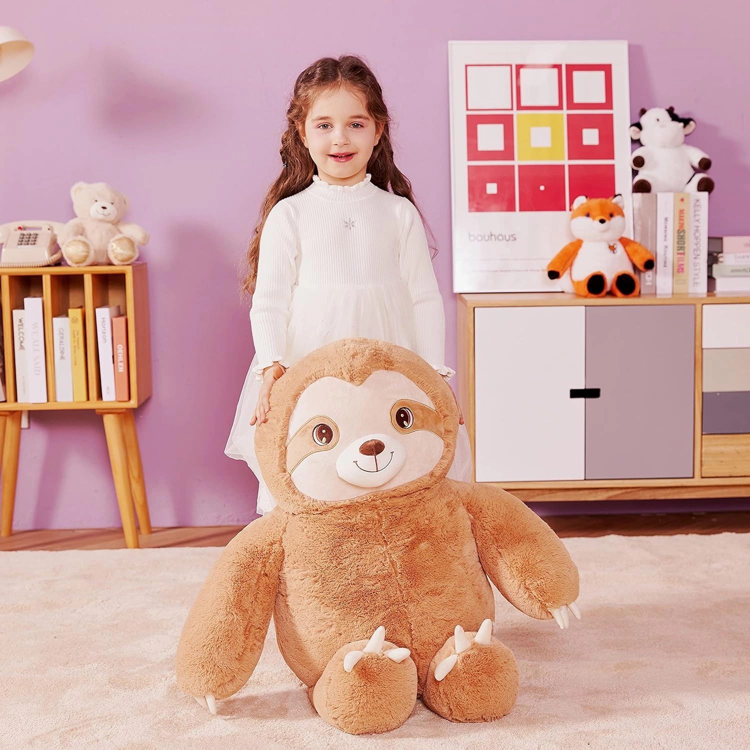 IKASA Giant Sloth Stuffed Animal Plush Toy,Large Bradypod Cute Jumbo Soft Toys,Huge Big Size Plushie,Gifts for Kids (Sloth B, 30 inches)
