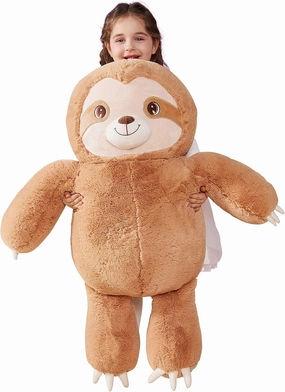 IKASA Giant Sloth Stuffed Animal Plush Toy,Large Bradypod Cute Jumbo Soft Toys,Huge Big Size Plushie,Gifts for Kids (Sloth B, 30 inches)