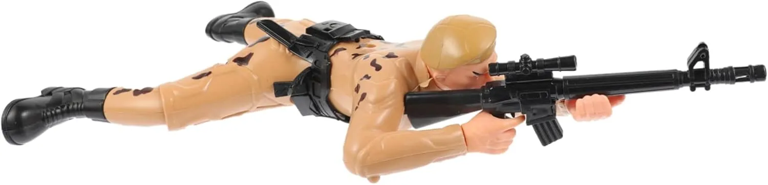 IMIKEYA Soldier Crawling Crawling Plaything Boy Soldiers Action Figure Recognition Crawling Soldier Crawling Figurine Khaki Plastic