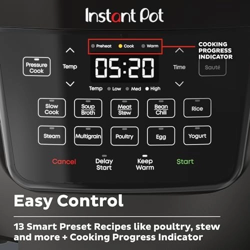 Instant Pot RIO Wide Base, 7.5 Quarts, Large Searing Base, WhisperQuiet Steam Release, 7-in-1 Electric Multi-Cooker, Pressure Cooker, Slow Cooker, Rice Cooker, Steamer, Sauté, Yogurt & Warmer