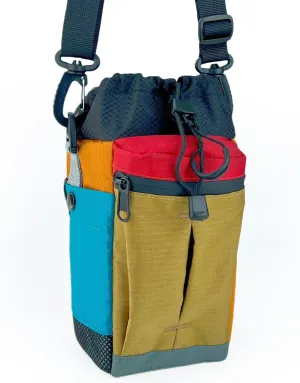 Insulated Water Bottle Carrier with Strap 40oz Tumbler Bag with Phone Pocket Water Bottle Holder for Cruiser, Scooter, Mountain, Hiking, Road Bike, with 3 Adjustable Velcro Strap