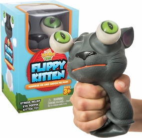 IPIDIPI TOYS Flippy Kitten Squishy Eye Popping Cat, Stocking Stuffers, Squeeze Fidget Toy for Stress Relief, Sensory Play Anxiety, Ideal for ADHD, Autism, Funny Stress Ball Gift for Boys and Girls