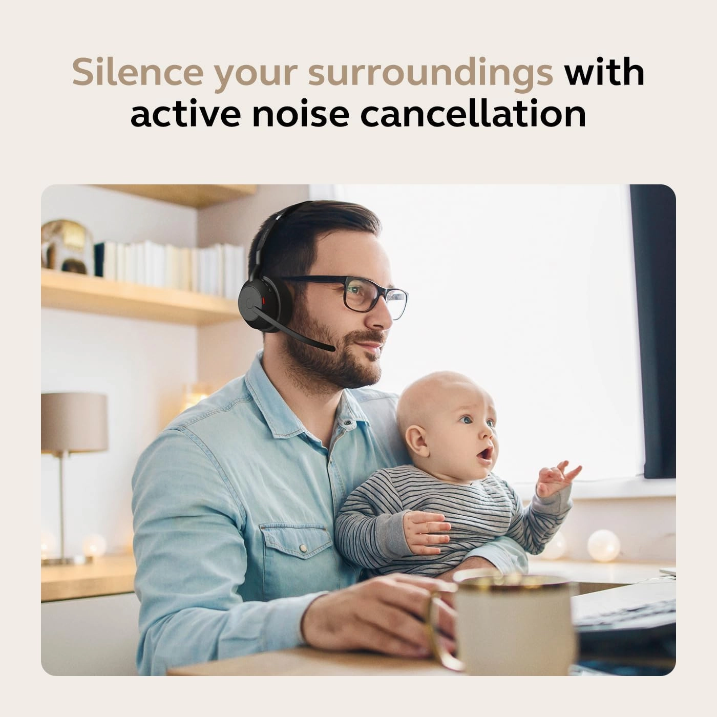 Jabra Evolve2 55 Mono Wireless Headset with Charging Stand AirComfort Technology, Noise-Cancelling Mics & Active Noise Cancellation - Works with UC Platforms Such as Zoom & Google Meet - Black