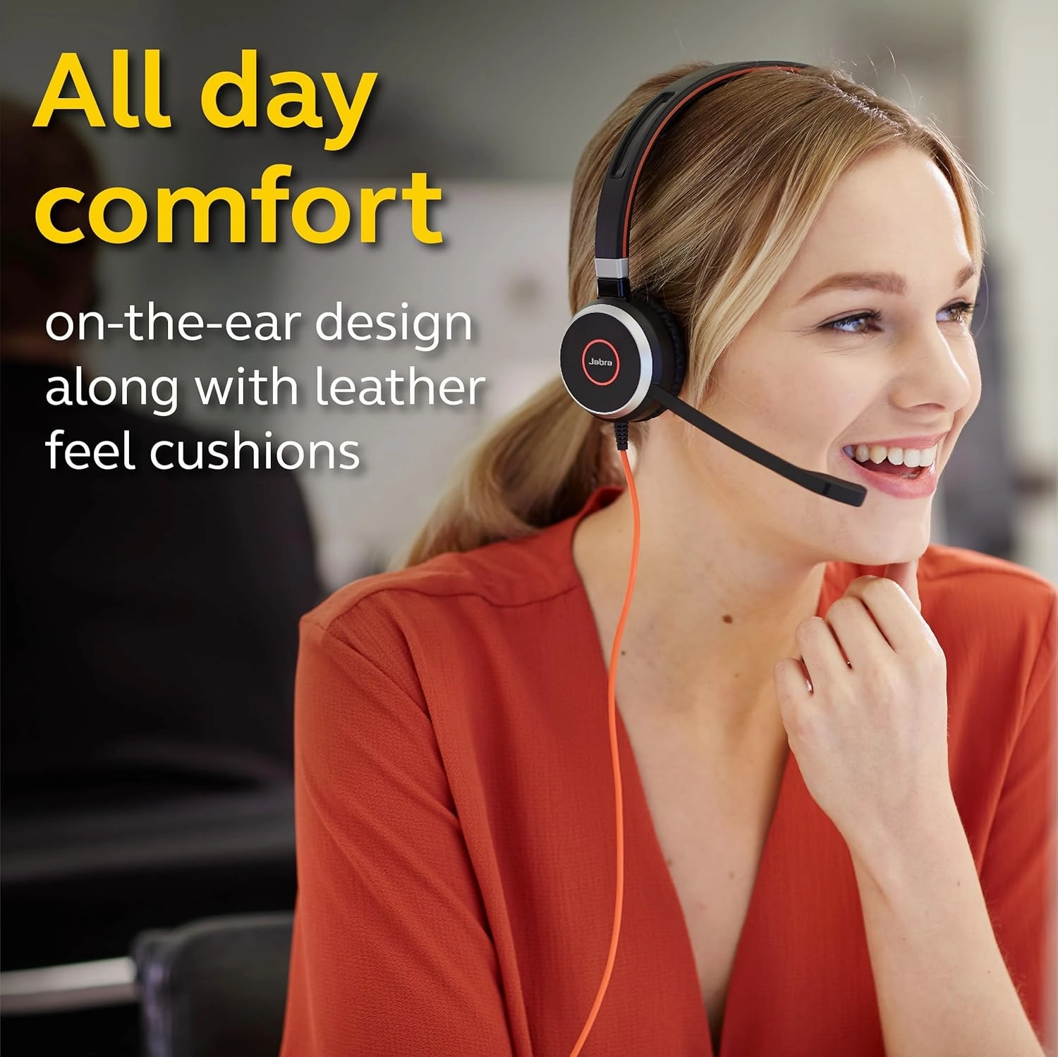 Jabra Evolve 40 MS Professional Wired Headset, Mono – Telephone Headset for Greater Productivity, Superior Sound for Calls and Music, 3.5mm Jack/USB Connection, All-Day Comfort Design, MS Optimized