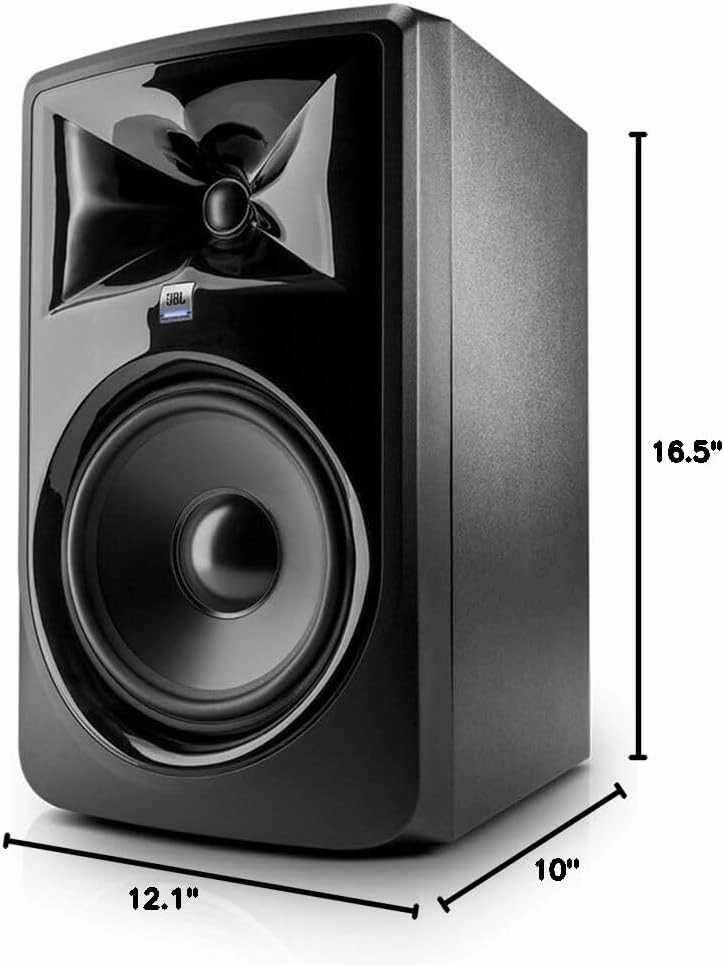 JBL Professional 308P MkII 8-Inch, 2-Way, Powered, Active Monitor Speaker for Near Field Music Production, Studio Monitor, Desktop Computer, Hi-Fi Audio. Sold individually, Black