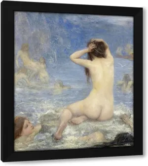 John Macallan Swan 20x23 Black Modern Framed Art Print Titled: De Sirenen (1870-1910)