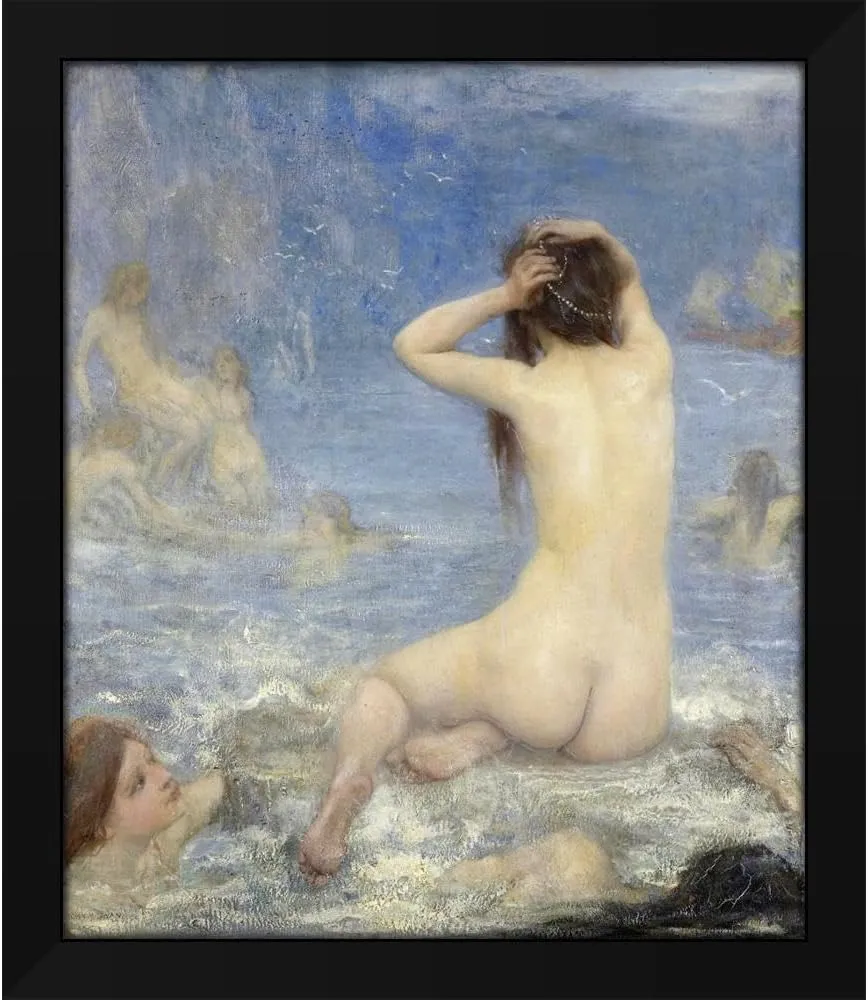 John Macallan Swan 20x23 Black Modern Framed Art Print Titled: De Sirenen (1870-1910)