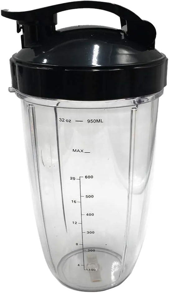 JOYSTAR 2pcs Replacement parts 32oz Huge cup with Flip Top To-Go Lid, Compatible with Nutribullet prime/balance/lean/Max/select with 1200W Blender Juicer (4)