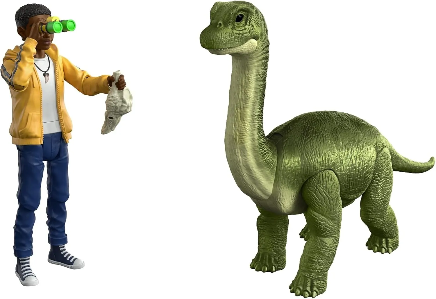 Jurassic World Camp Cretaceous Darius and Baby Brachiosaurus Human and Dino Pack with 2 Action Figures and 2 Accessories, Toy Gift Set and Collectible