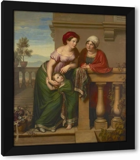 Karl Jakob Theodor Leybold 20x24 Black Modern Framed Art Print Titled: A Family of Actors (1816)