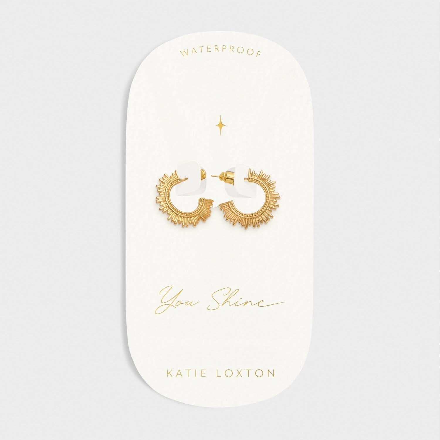 Katie Loxton 'You Shine' Waterproof Gold Hoop Earrings
