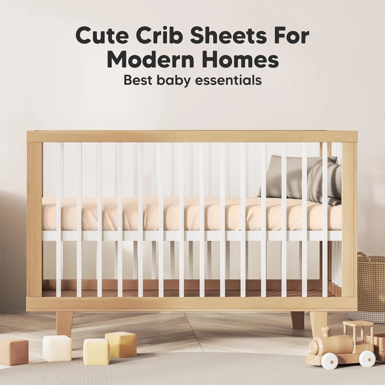 KeaBabies 2-Pack Organic Crib Sheets for Boys, Girls - 52x28 Fitted Crib Mattress Sheet Neutral, Breathable Jersey Cotton Cover for Baby Bed, Toddler Mattress, Soft & Cute Prints (Cameo)