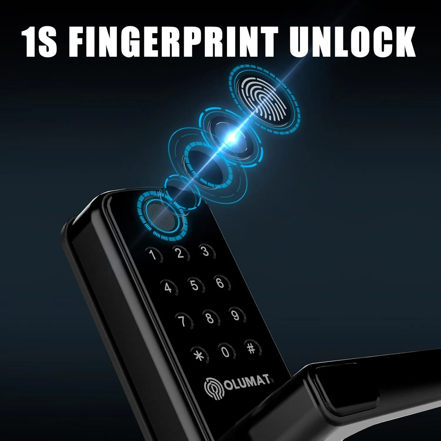 Keyless Entry Fingerprint Door Lock with Keypad for Home, Rental, Garage, Office and Hotel