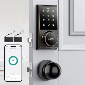 Keyless Entry Door Lock Deadbolt with Handle Set, 5-in-1Electronic Door Locks Deadbolt, 5 Ways to Unlock, 100 User Codes, Auto-Locking, IP54 Waterproof, Easy to Install