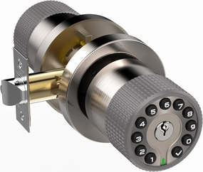 Keypad Door Knob with Key,Keyless Entry Door Lock, Code Locks Door Knob, Auto Lock,50 User Code,Easy to Install,for Home,Office,Bedroom,Garage,No Deadbolt