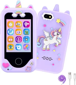 Kids Phone for Girls,Christmas Birthday Gifts for 3 4 5 6 7 8 Years Old Girls,Touchscreen Learning Toys for Kids Age 3-11 with Dual Camera