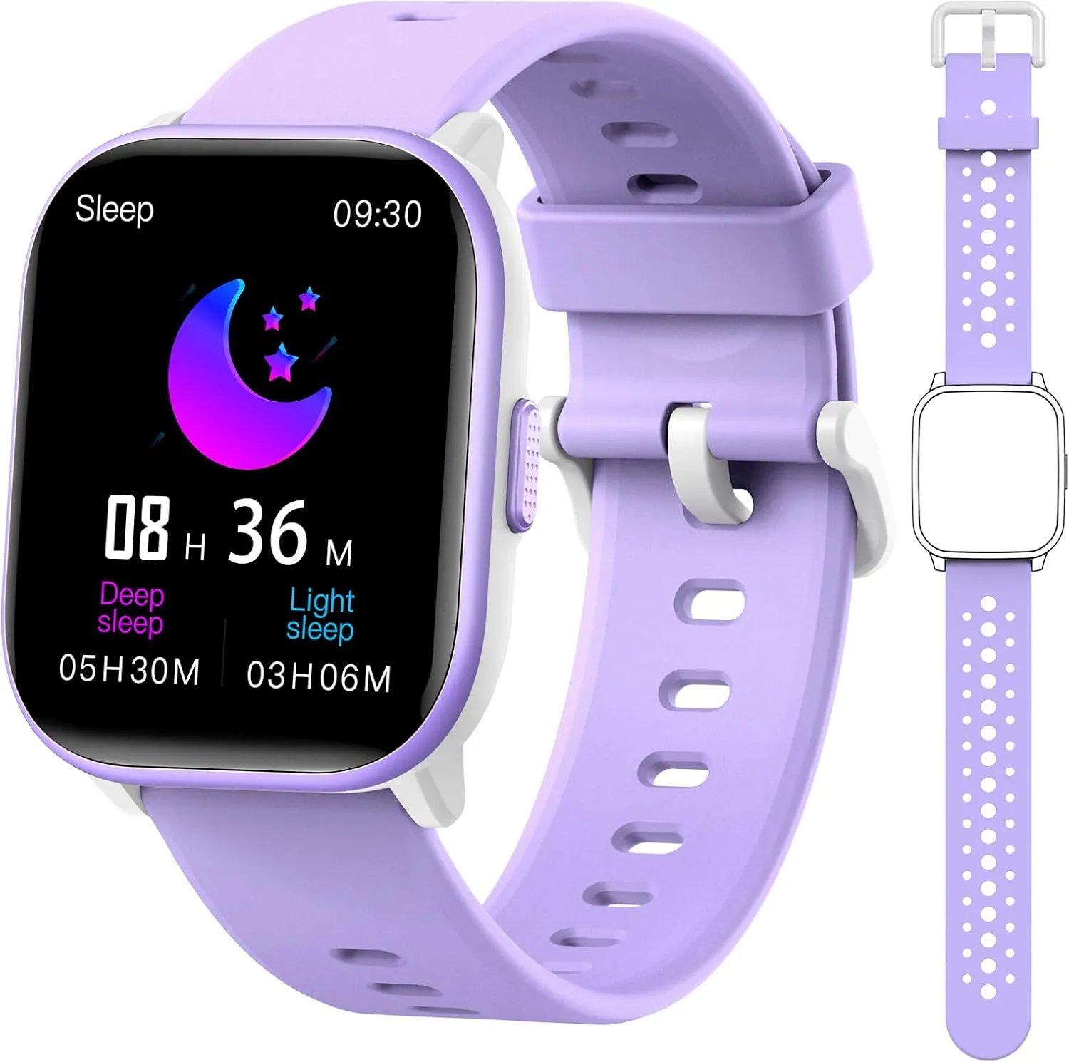 Kids Watch for Girls Boys with IP68 Waterproof, Girls Watch with 19 Sports Modes, Sleep Tracking, Pedometer, Stopwatch, Kids Activity Tracker, Birthday Gifts for Girls Age 6-15 Years Old