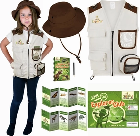 Kids Explorer Costume - Safari Vest and Hat - Boys & Girls Aged 3-7 - Role Play as Paleontologist or Zoo Keeper