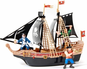 Kids Light Up Pirate Ship Adventure Toy Real Sounds, Black