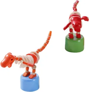 Kisangel 2pcs Dinosaur Shaped Rocking Cartoon Animal Swing Playthings Wooden Educational for Hand Eye Coordination Color Random Design Craftsmanship