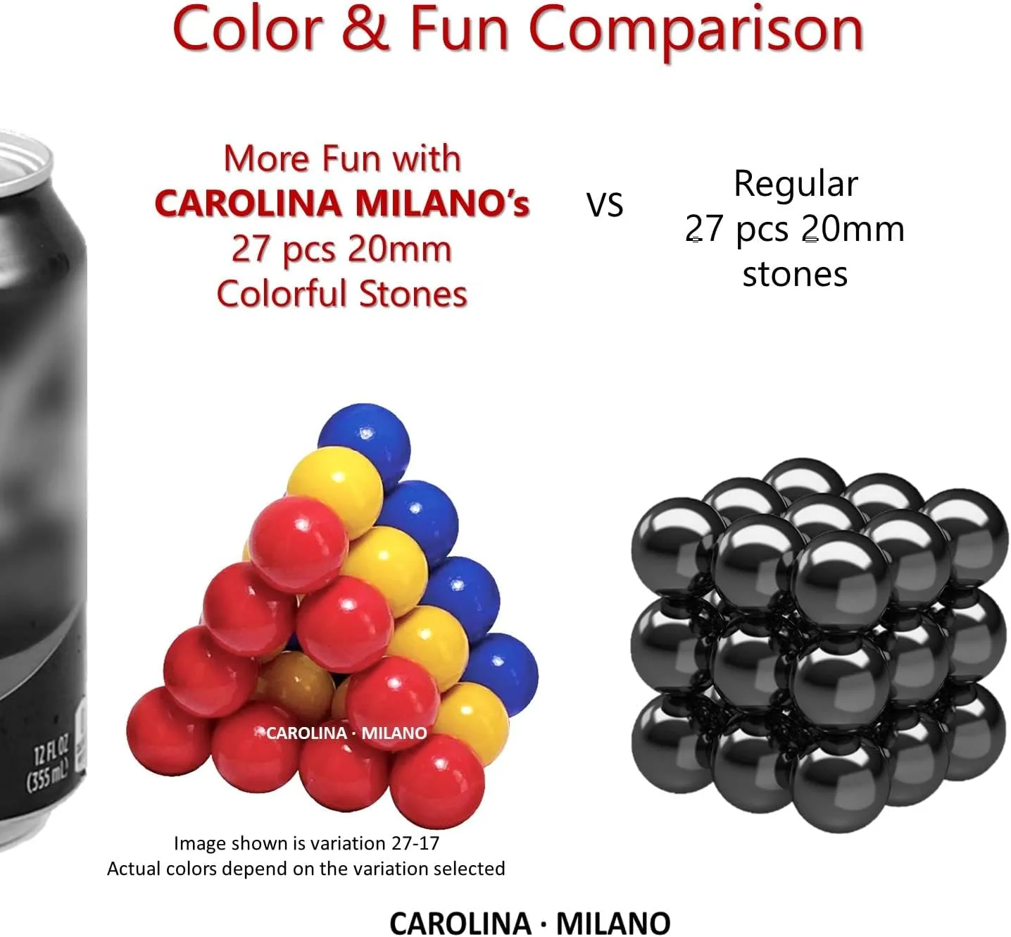 Kit Toys 27 PCS Colorful Magnets Building Blocks, Large Hematite Magnetic Stones, Stress Relief Autism, Home Office Kids Adults Intelligence Development Birthday Party
