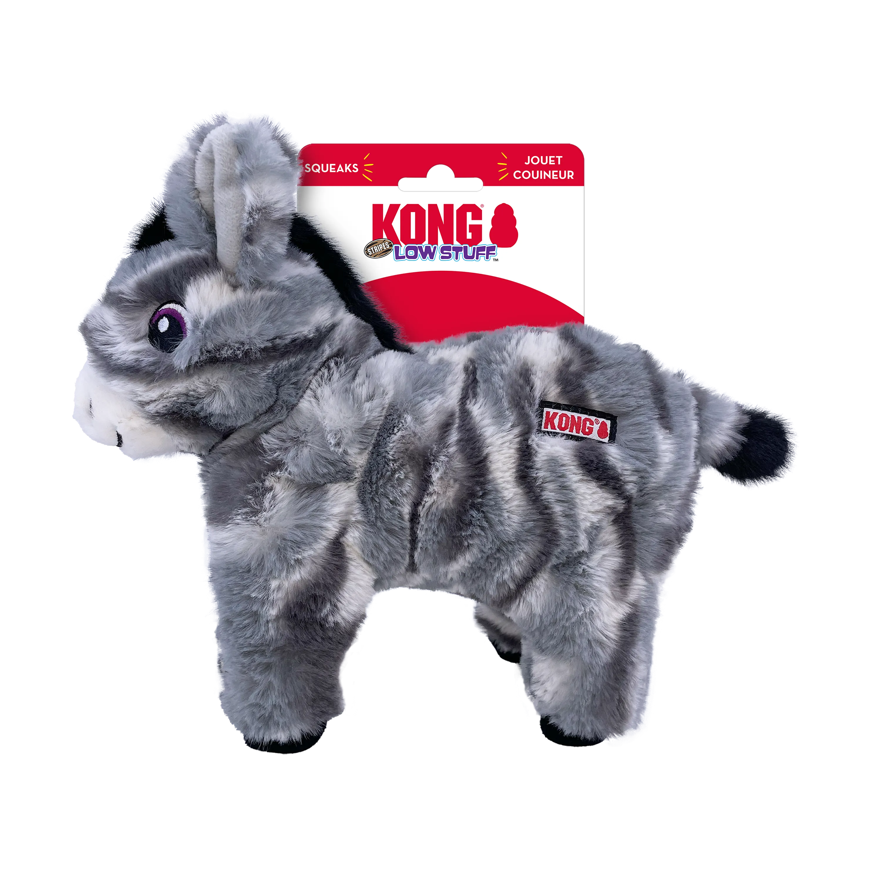Kong Dog Low Stuff Stripes Donkey