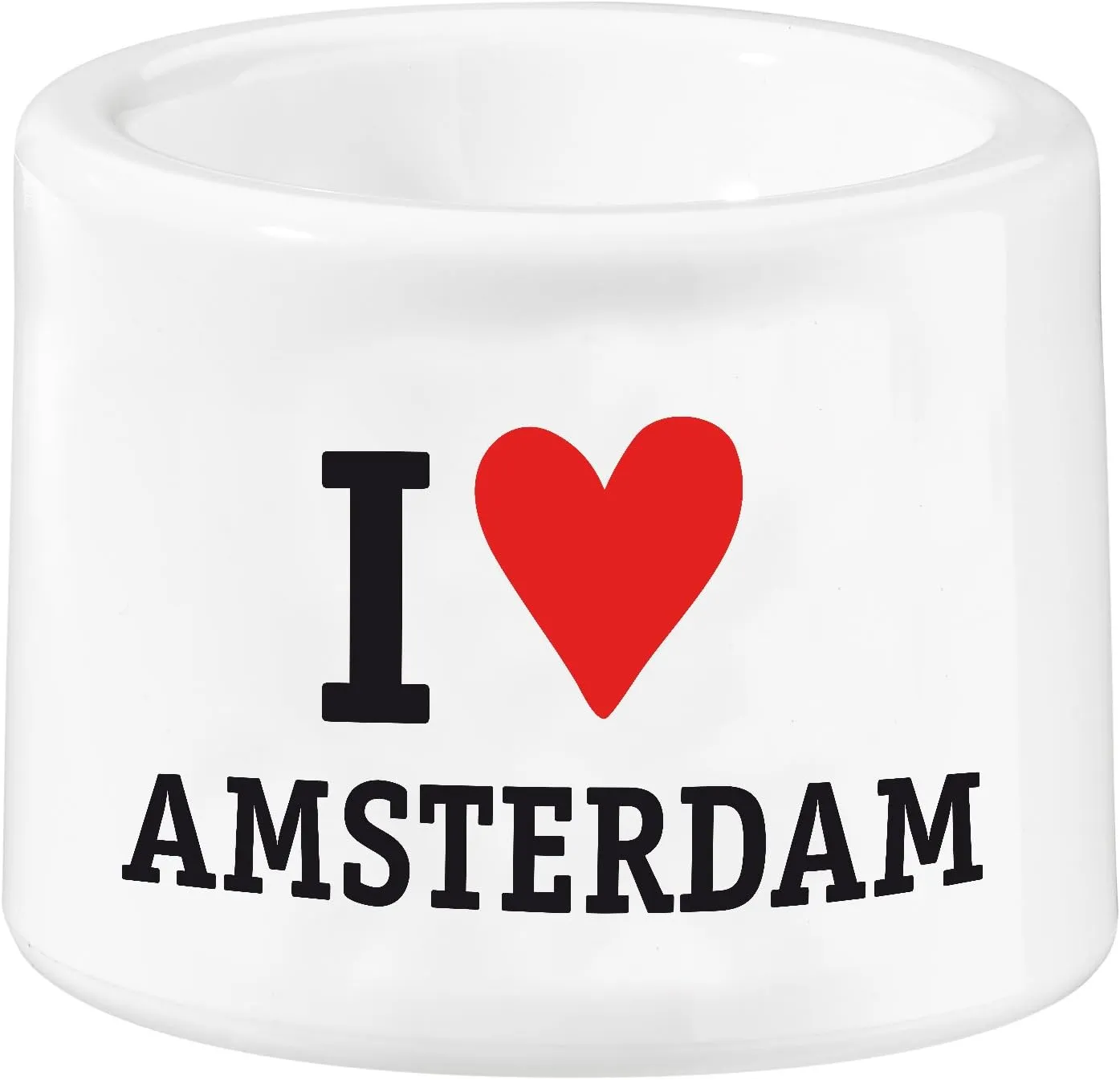 Koziol Love Amsterdam Egg Cup with Print, 5.4 x 5.4 x 4.2 cm, White