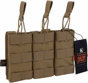 KRYDEX Tactical MOLLE Single/Double/Triple Open-Top 5.56mm Mag Pouch with MOLLE Strap for M4 M16 .223 Magazines