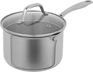 Kuhn Rikon Premium Allround Plus Saucepan 3qt - Versatile Cooking Pot for Kitchen Essentials - Durable Stainless Steel Construction - Ideal for Simmering, Boiling, and More