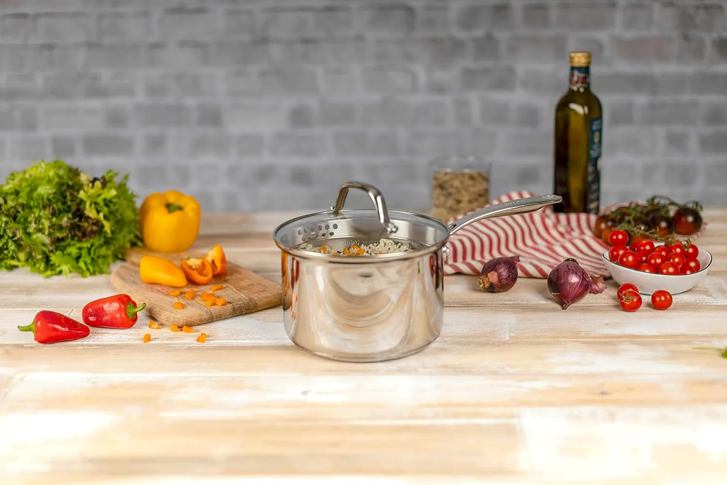 Kuhn Rikon Premium Allround Plus Saucepan 3qt - Versatile Cooking Pot for Kitchen Essentials - Durable Stainless Steel Construction - Ideal for Simmering, Boiling, and More