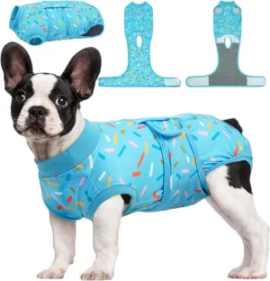 Kuoser Dog Recovery Suit for Post-Surgery Care, Spay Neuter Bodysuit for Female & Male Dogs, Anti-Licking Surgical Onesie, Snug Fit for Abdominal Wound Protection & Skin Healing, Blue S