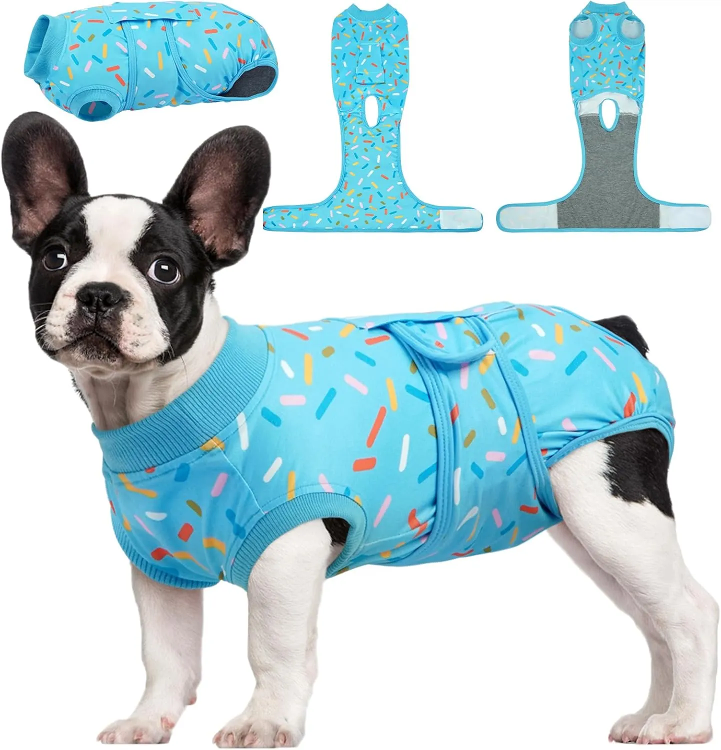 Kuoser Dog Recovery Suit for Post-Surgery Care, Spay Neuter Bodysuit for Female & Male Dogs, Anti-Licking Surgical Onesie, Snug Fit for Abdominal Wound Protection & Skin Healing, Blue S