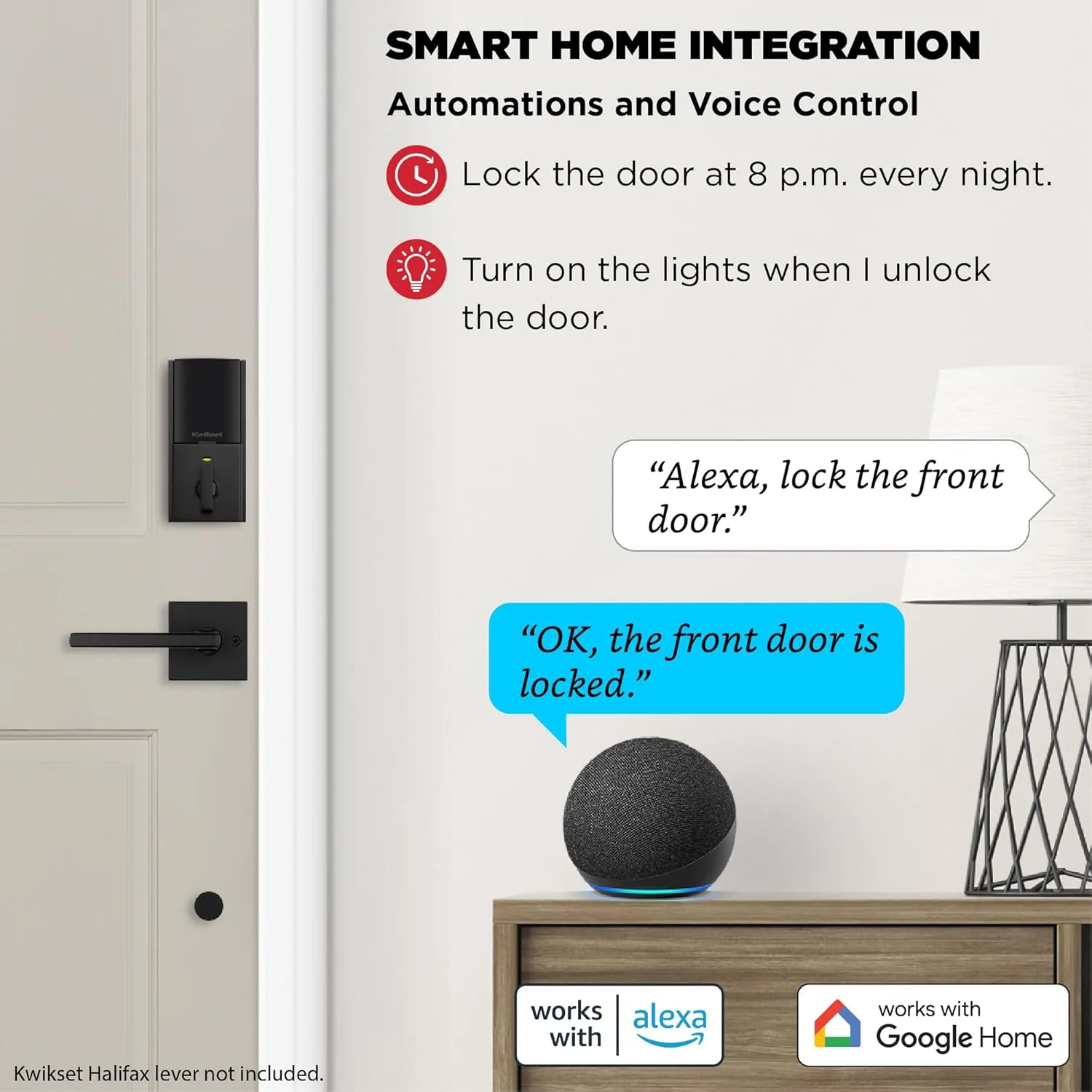 Kwikset Halo Touch Fingerprint Wi-Fi Smart Lock, Keyless Entry Door Low Profile Deadbolt, Geofence Auto-Unlock, Grade AAA Certified, No Hub Easy Install, Matte Black Lifetime Finish Warranty, Square