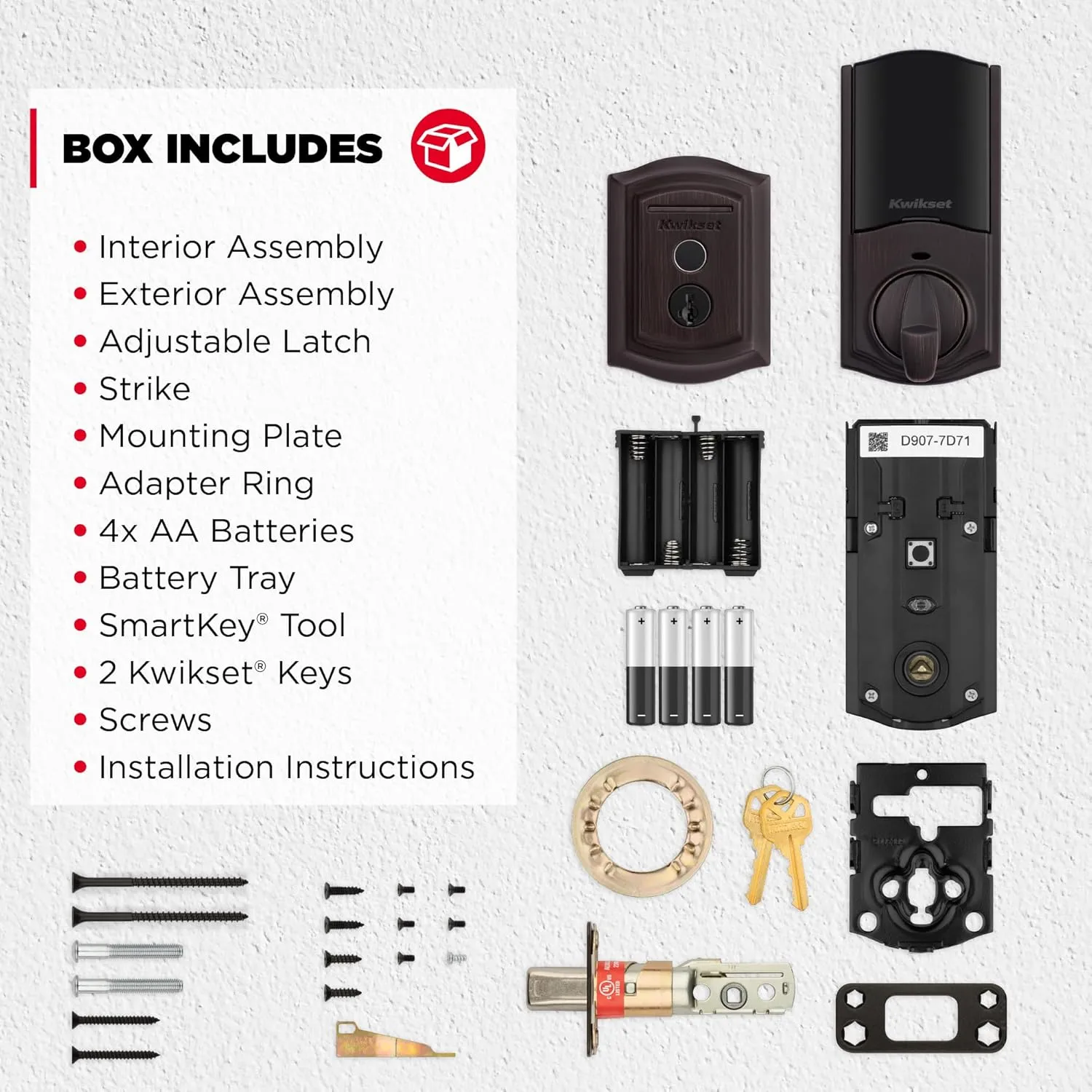 Kwikset Halo Touch Fingerprint Wi-Fi Smart Lock, Keyless Entry Door Low Profile Deadbolt, Geofence Auto-Unlock, Grade AAA Certified, No Hub Easy Install, Venetian Bronze Lifetime Finish Warranty, Arch
