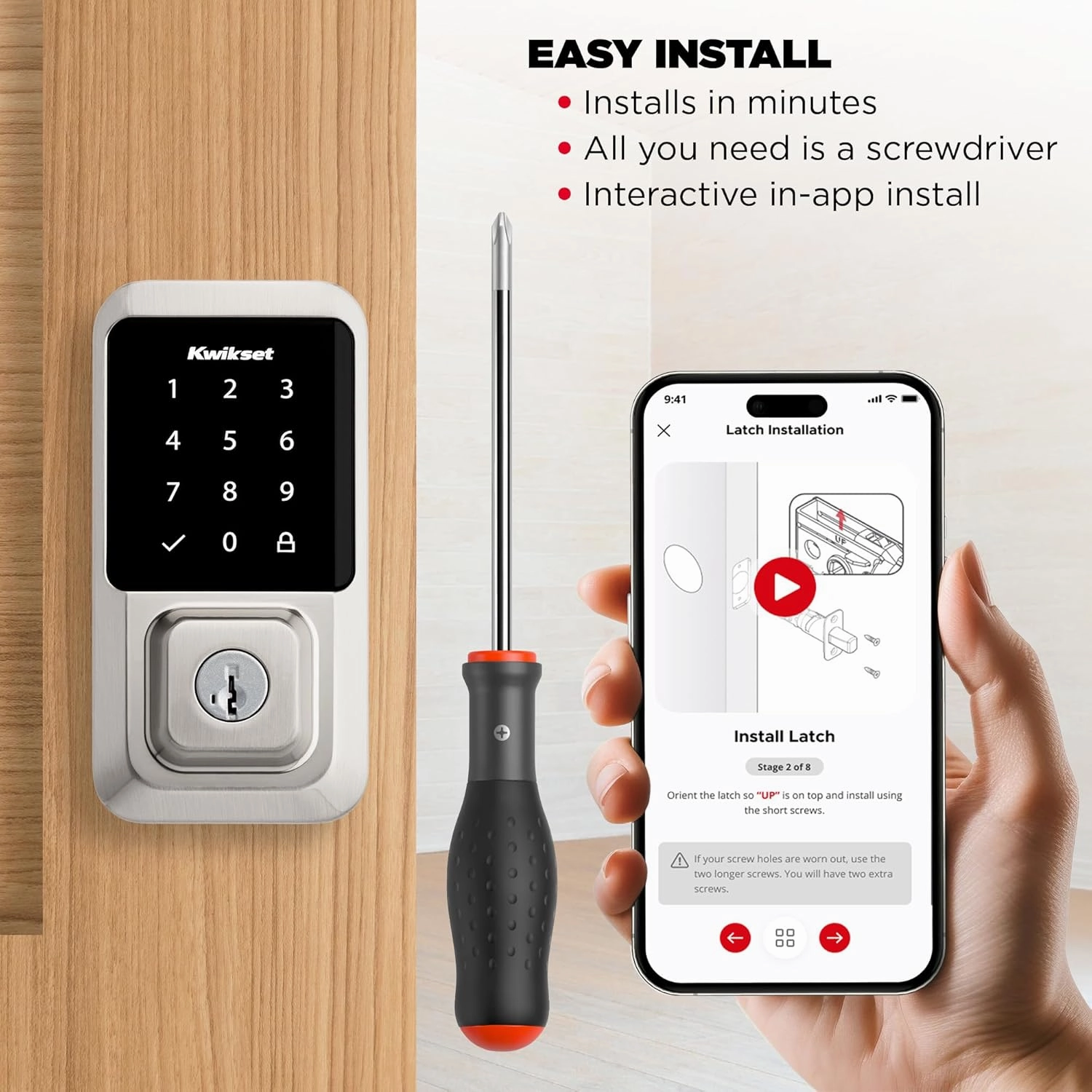 Kwikset Halo Wi-Fi Smart Lock, Keyless Entry Door Deadbolt, Geofence Auto-Unlock, Grade AAA Certified, No Hub Easy Install, Satin Nickel Lifetime Finish Warranty, Touchscreen