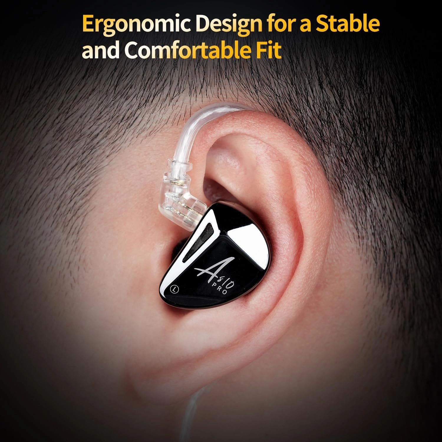 KZ AS10 PRO Wired Earbuds, Pure 5 BA HiFi KZ in-Ear Monitor,IEM Earphone,Musician in Ear Monitor Headphone High Fidelity HiFi Headset 2 Pin Detachable Cable for Audiophile (No Microphone, Dark Black)