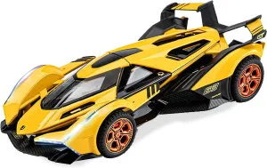 Lambo V12 Race Car Diecast Model with Sound and Light, Pull Back Toy for 3  Year Old Boys and Kids